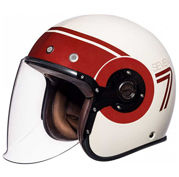 SMK motorhelm eldorado voorkant wit-rood